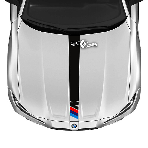 Adesivo in vinile a striscia centrale stile M per cofano per BMW M3 M4 G80 G82 G83 2021+