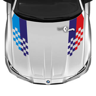 2021+ BMW M4 M3 G80 G82 G83 M Performance Hood M Colore bandiera a scacchiera adesivo decalcomania del vinile
