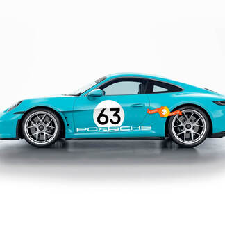 Adesivo decalcomania per kit stile S/T per porte laterali Porsche 911 2023 60° anniversario
