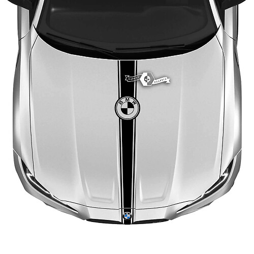 Adesivo Vinilico Stripe Centrale Cofano per BMW M3 M4 G80 G82 G83 2021+