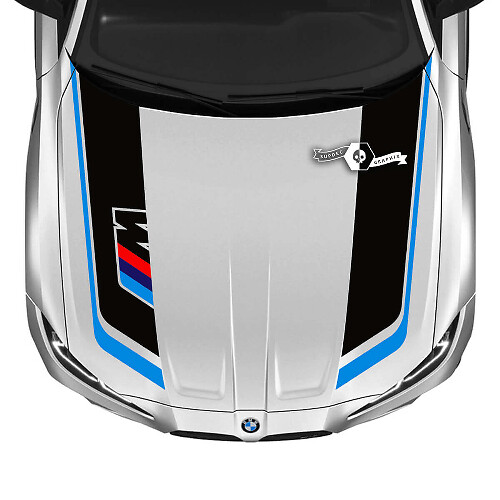 Kit Adesivo Vinilico Striscia Cofano Stile M per BMW M3 M4 G80 G82 G83 2021+