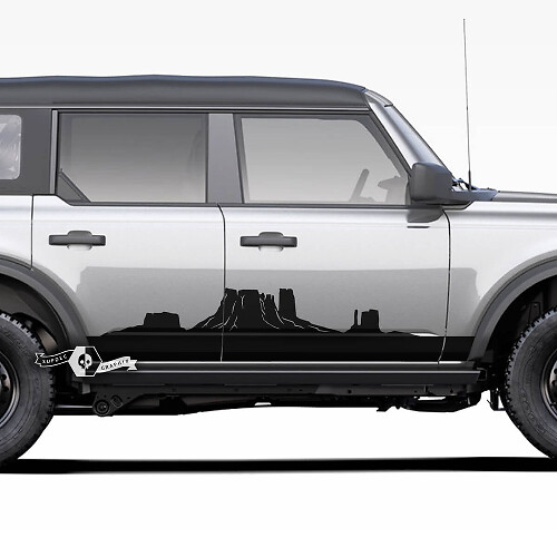 Coppia Adesivi Decalcomanie Laterali Battitacco Monument Valley 2 per Ford Bronco
