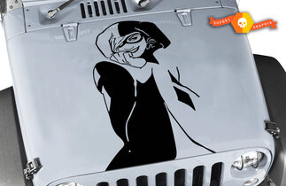 Jeep Hood Harley Quinn cappuccio adesivo grafico in vinile adesivo cappuccio adatto a qualsiasi auto

