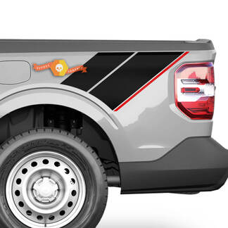Coppia Ford Maverick posteriore quarto FX4 grafica decalcomanie adesivi lato letto decalcomanie Maverick adesivi lato letto camion 2 colori

