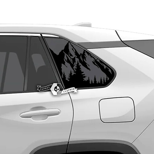 Adesivo in vinile per finestrino laterale foresta montana per Toyota RAV4