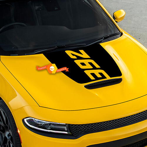 392 Solid Hood Blackout — Adesivo in vinile (cofano) per Dodge Charger