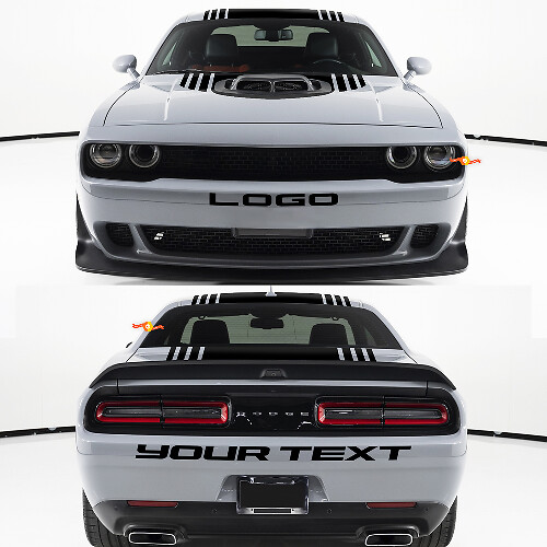 Kit adesivi in vinile personalizzati per paraurti anteriore e posteriore per Dodge Challenger