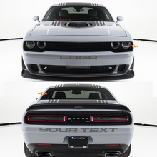 Kit adesivi in vinile personalizzati per paraurti anteriore e posteriore per Dodge Challenger_2