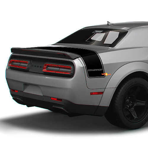 Adesivi in vinile sagomati personalizzati a strisce per il cofano posteriore per Dodge Challenger
