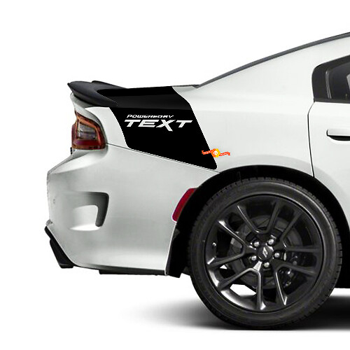 Adesivi in vinile a strisce personalizzate per fascia posteriore Powered By Custom Text per Dodge Charger