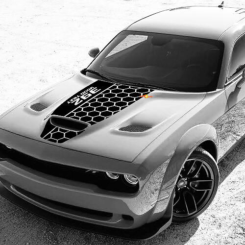Adesivo in vinile personalizzato a rete a nido d'ape per cofano Dodge Challenger