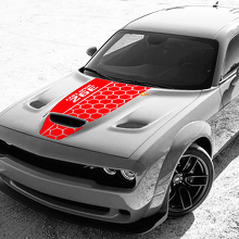 Adesivo in vinile personalizzato a rete a nido d'ape per cofano Dodge Challenger_3