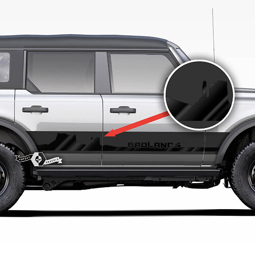 Coppia di adesivi per decalcomanie Rocker Panel Side Monument Valley Badlands per Ford Bronco
