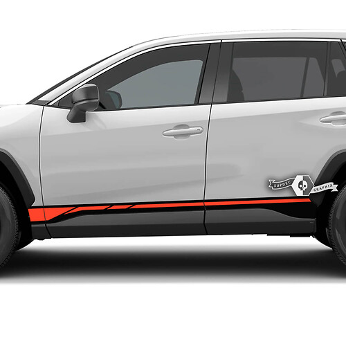 2x adesivi per decalcomanie per pannelli basculanti per porte a strisce laterali per Toyota Rav4 2 colori

