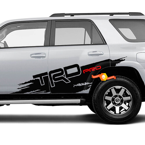Coppia adesivi Toyota TRD Pro 4Runner con decalcomania in vinile, 2 colori
