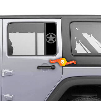 Coppia adesivi in ​​vinile per porte Jeep Star Gladiator Wrangler Decal sinistra destra

