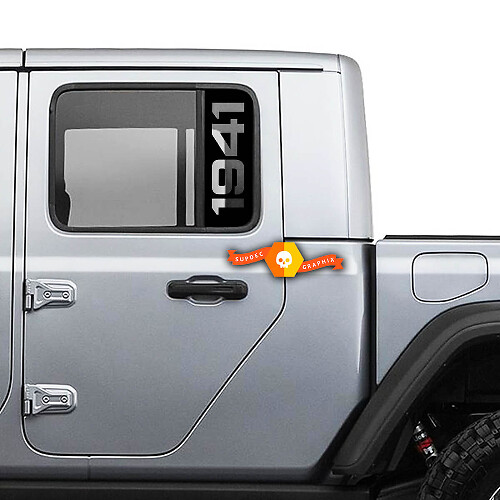 Coppia adesivi in ​​vinile per porte Jeep Gladiator Wrangler del 1941
