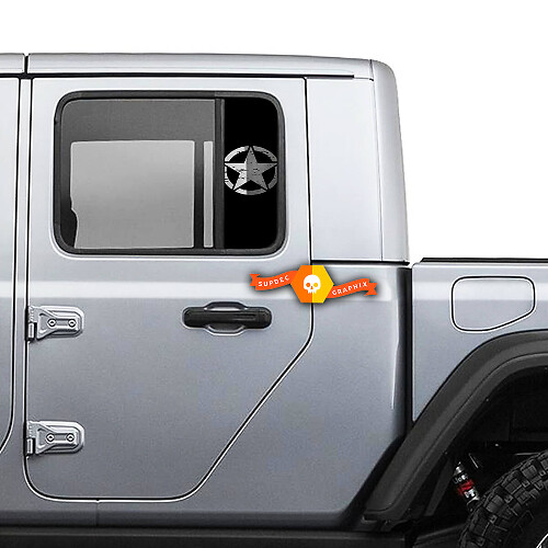 Adesivi in Vinile Window Army Star Destroyed Decal 2 per Jeep Gladiator Wrangler