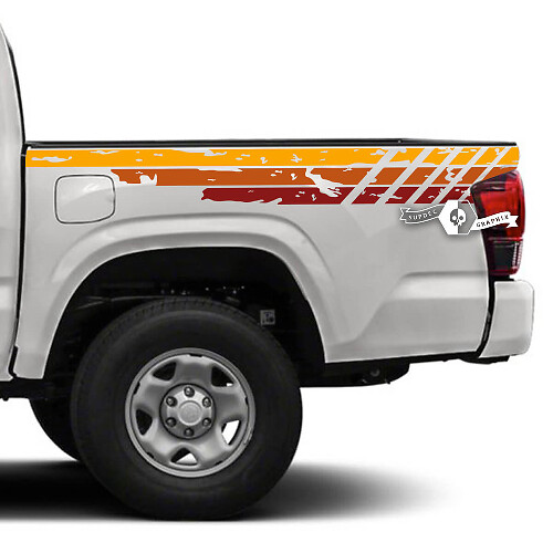 Adesivi in Vinile Vintage con Strisce Laterali Invecchiate per Toyota Tacoma