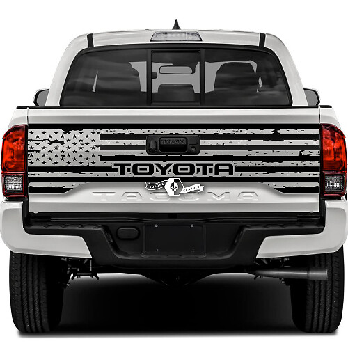 Adesivo in Vinile con Bandiera USA Distrutta per Portellone Toyota Tacoma