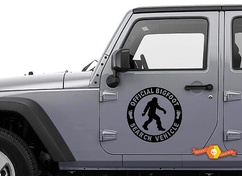 Set di Adesivi in Vinile Porta Sasquatch Veicolo Bigfoot per Jeep Wrangler