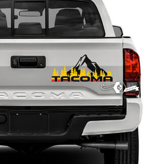 Adesivo grafico per decalcomanie in vinile Toyota Tacoma SR5 portellone posteriore Forest Mountains
