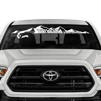 Adesivo decalcomania in vinile per parabrezza Toyota Tacoma Mountains
