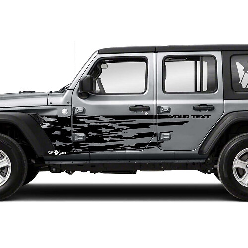 Kit Adesivo Vinile Laterale Bandiera USA Invecchiata per Jeep Wrangler Unlimited JK