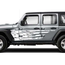Kit Adesivo Vinile Laterale Bandiera USA Invecchiata per Jeep Wrangler Unlimited JK_2