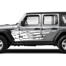 Adesivo Vinile Laterale con Porta Spruzzata Bandiera USA Usurata per Jeep Wrangler Unlimited JK 2