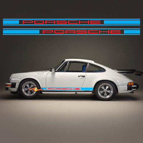 Kit Adesivi in Vinile con Strisce Laterali Design Classico per Porsche 911 SC 1979