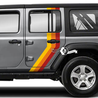 Coppia di adesivi in ​​vinile con striscia laterale per parafango per porta Jeep Wrangler Unlimited in 3 colori
