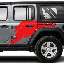 Coppia Jeep Wrangler Unlimited Splash Doors Side Mud 2 colori adesivi grafici decalcomania JK 4 porte
 3