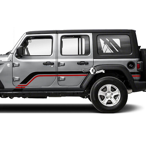 Adesivo in vinile fascetta laterale parafango porte 2 colori per Jeep Wrangler Unlimited 2