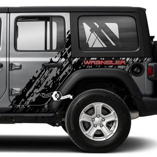 Coppia Jeep Wrangler Unlimited Splash Doors Side Mud 2 colori Logo Wrangler Graphic Decal JK 4 Door

