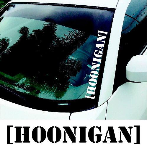 Set di Adesivi in Vinile con Scritta Hoonigan per Parabrezza