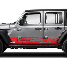 Coppia Jeep Wrangler Unlimited Doors Rocker Panel Stripes Mud Splash Side Stripe Vinile adesivo decalcomania 2 colori
 3