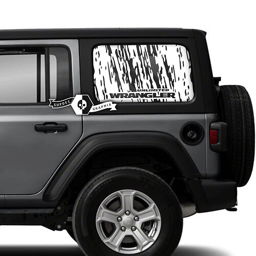 Coppia di adesivi in ​​vinile per porte e finestre Jeep Wrangler Unlimited
