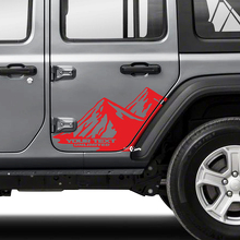 2x Jeep Wrangler Unlimited Doors Fender Mountains Side Stripe 4 colori adesivo in vinile
 3