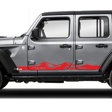 Adesivo in Vinile con Testo Personalizzato Mountains per Striscia Laterale Porta Jeep Wrangler 3