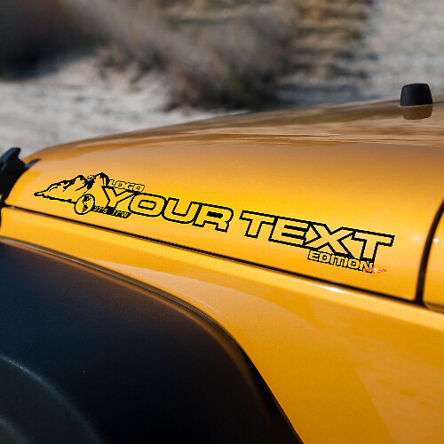 Adesivo in Vinile Travel Style per Cofano Jeep Rubicon Wrangler Sahara