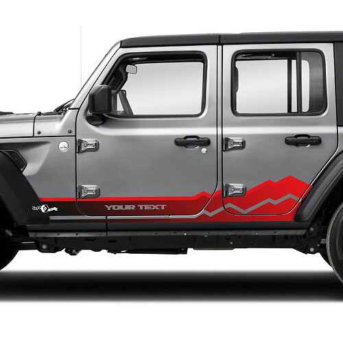 Adesivo in vinile con striscia laterale sfumata Mountains Doors per Jeep Wrangler