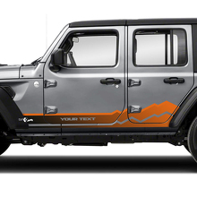 Adesivo in Vinile Striscia Laterale Porte Montagne Gradiente per Jeep Wrangler 2
