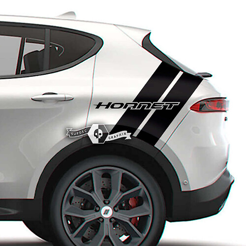Adesivi in Vinile Doppie Strisce Laterali Posteriori per Dodge Hornet RT GT