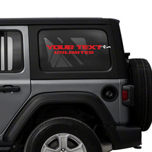 Adesivo in Vinile per Finestra Laterale con Mappa Topografica Testo Personalizzato per Jeep Wrangler 3