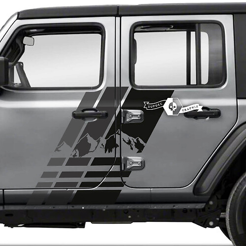 Fasce Laterali Adesive in Vinile per Porta Montagna Coppia per Jeep Wrangler Unlimited