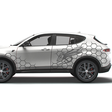 Kit di Adesivi Laterali in Stile Nido d'Ape con Logo Hornet per Dodge Hornet_3