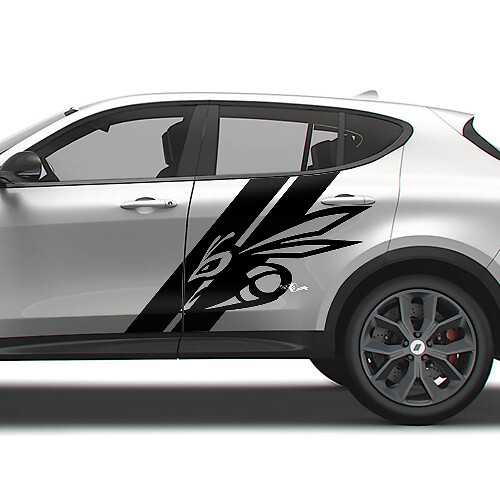 Kit di Adesivi Laterali a Doppia Striscia e Hornet per Dodge Hornet