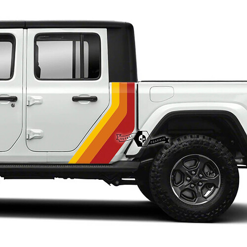 Coppia Jeep Gladiator Rubicon retro vintage Porte Fender Bed Side 4x4 Off-Road racing kit strisce sportive Off Road 3 colori
