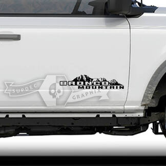 Coppia Ford Bronco porte montagne pannello laterale decalcomania in vinile grafica adesiva
